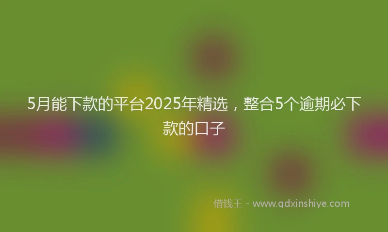 5月能下款的平台2025年精选，整合5个逾期必下款的口子