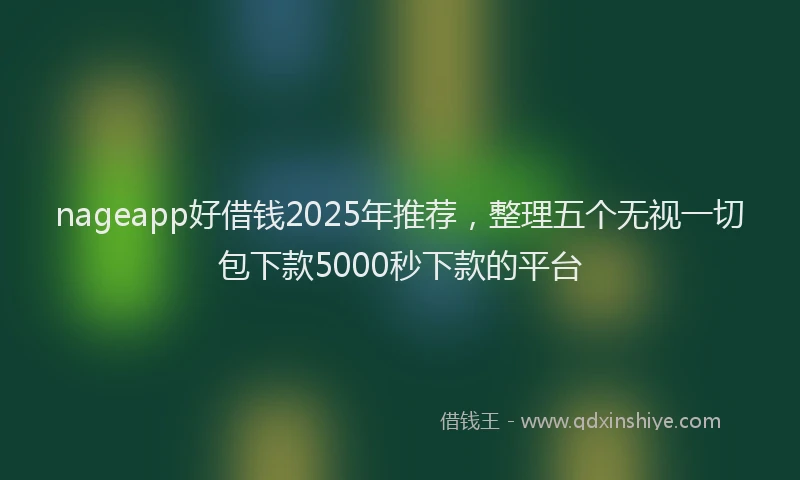 nageapp好借钱2025年推荐，整理五个无视一切包下款5000秒下款的平台