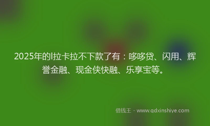 2025年的l拉卡拉不下款了有:哆哆贷、闪用、辉誉金融、现金侠快融、乐享宝等。