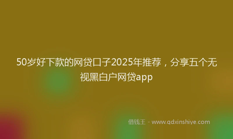 50岁好下款的网贷口子2025年推荐，分享五个无视黑白户网贷app