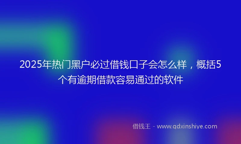 2025年热门黑户必过借钱口子会怎么样，概括5个有逾期借款容易通过的软件