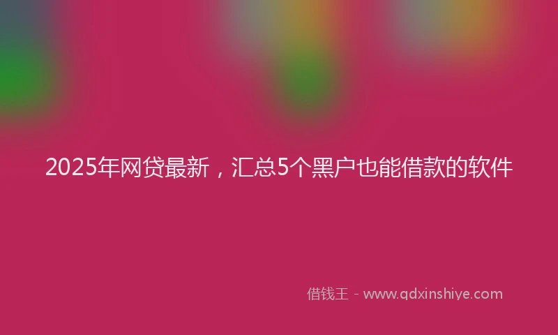 2025年网贷最新，汇总5个黑户也能借款的软件