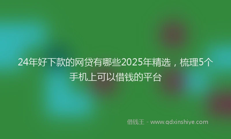 24年好下款的网贷有哪些2025年精选，梳理5个手机上可以借钱的平台