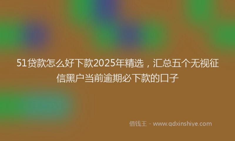 51贷款怎么好下款2025年精选，汇总五个无视征信黑户当前逾期必下款的口子