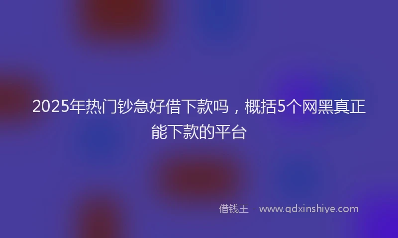 2025年热门钞急好借下款吗，概括5个网黑真正能下款的平台