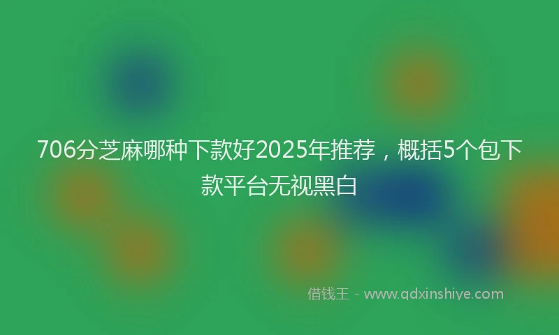 706分芝麻哪种下款好2025年推荐，概括5个包下款平台无视黑白