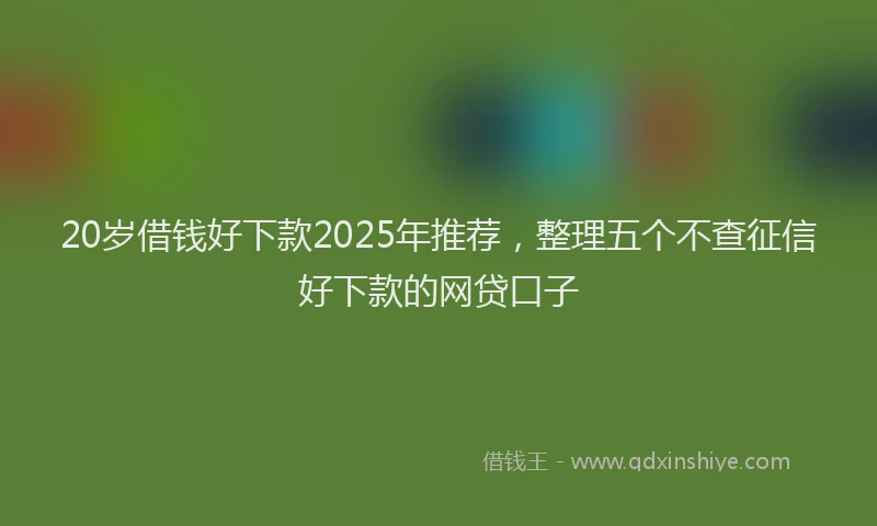 20岁借钱好下款2025年推荐，整理五个不查征信好下款的网贷口子