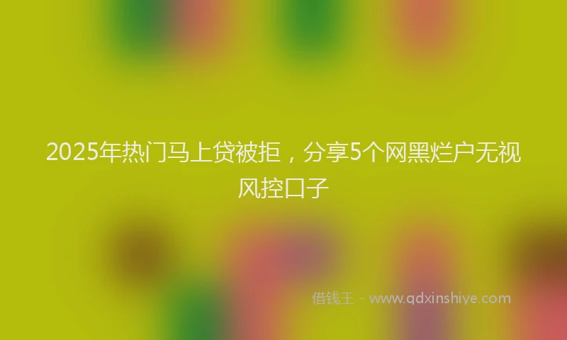 2025年热门马上贷被拒，分享5个网黑烂户无视风控口子