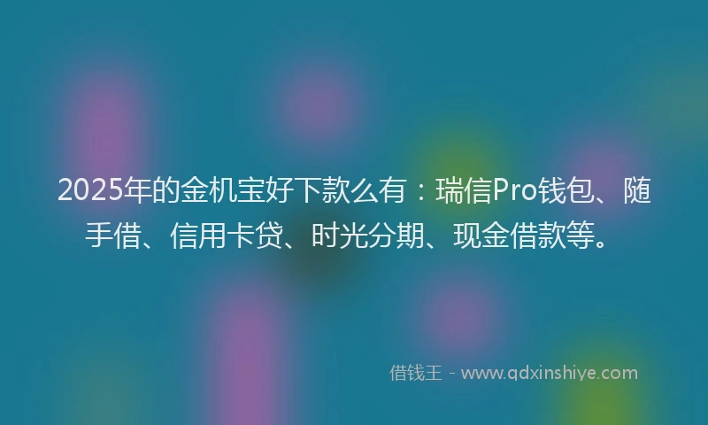 2025年的金机宝好下款么有：瑞信Pro钱包、随手借、信用卡贷、时光分期、现金借款等。