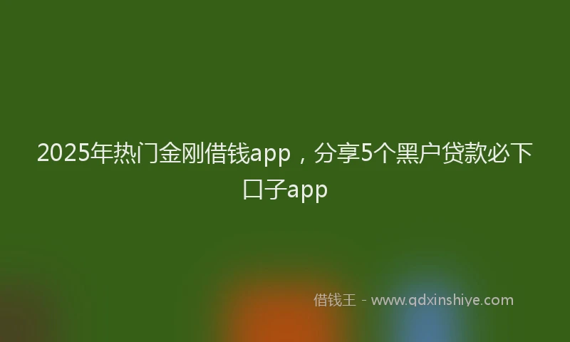 2025年热门金刚借钱app，分享5个黑户贷款必下口子app