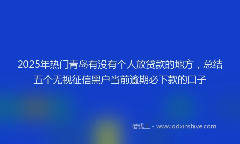 2025年热门青岛有没有个人放贷款的地方,总结五个无视征信黑户当前逾期必下款的口子
