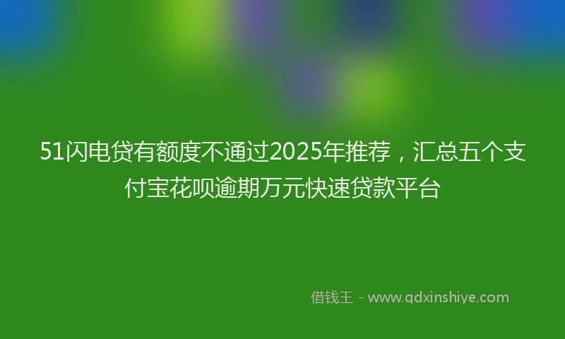 51闪电贷有额度不通过2025年推荐，汇总五个支付宝花呗逾期万元快速贷款平台