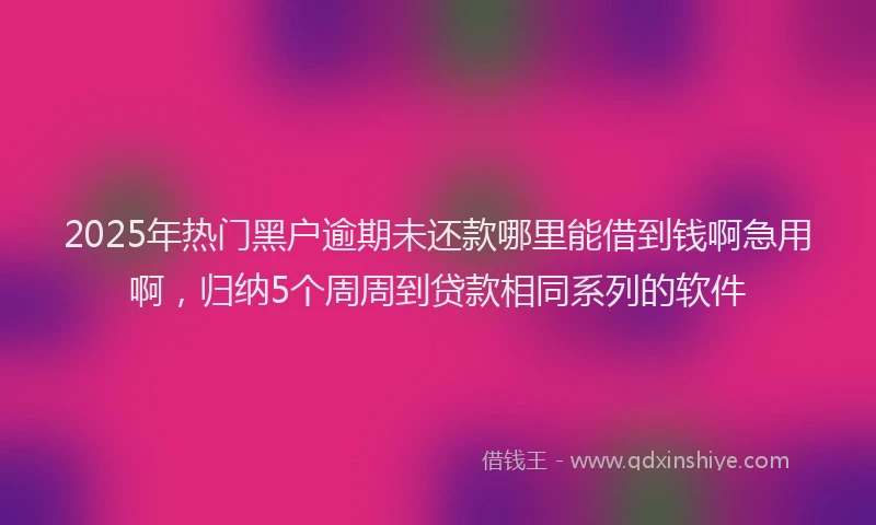 2025年热门黑户逾期未还款哪里能借到钱啊急用啊，归纳5个周周到贷款相同系列的软件