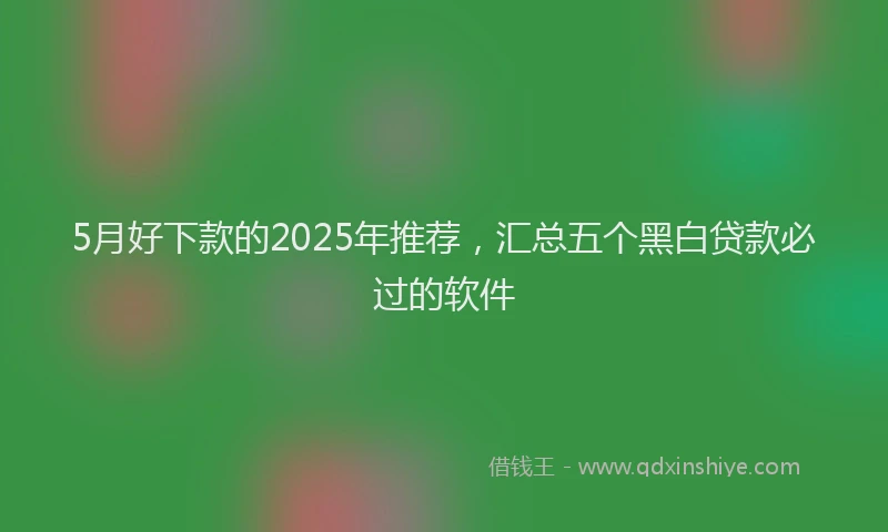5月好下款的2025年推荐，汇总五个黑白贷款必过的软件