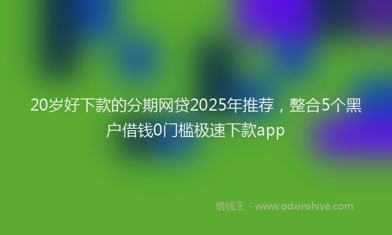 20岁好下款的分期网贷2025年推荐，整合5个黑户借钱0门槛极速下款app
