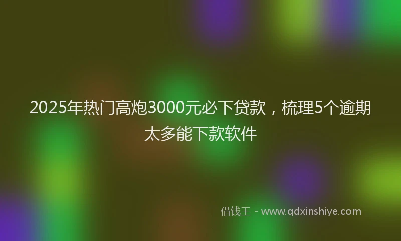 2025年热门高炮3000元必下贷款，梳理5个逾期太多能下款软件