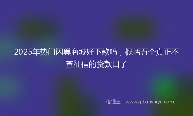 2025年热门闪巢商城好下款吗,概括五个真正不查征信的贷款口子