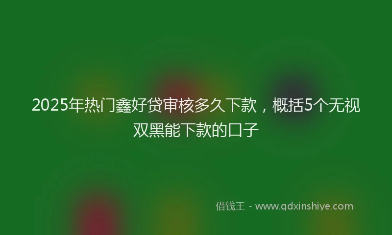 2025年热门鑫好贷审核多久下款，概括5个无视双黑能下款的口子