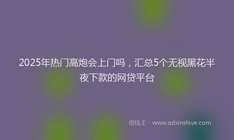 2025年热门高炮会上门吗，汇总5个无视黑花半夜下款的网贷平台