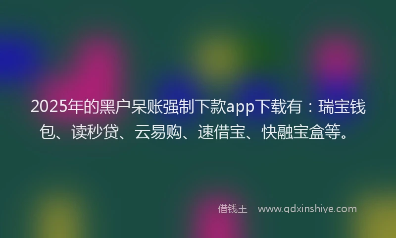 2025年的黑户呆账强制下款app下载有：瑞宝钱包、读秒贷、云易购、速借宝、快融宝盒等。