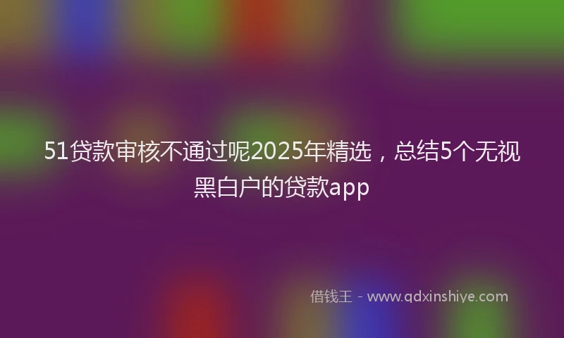 51贷款审核不通过呢2025年精选，总结5个无视黑白户的贷款app
