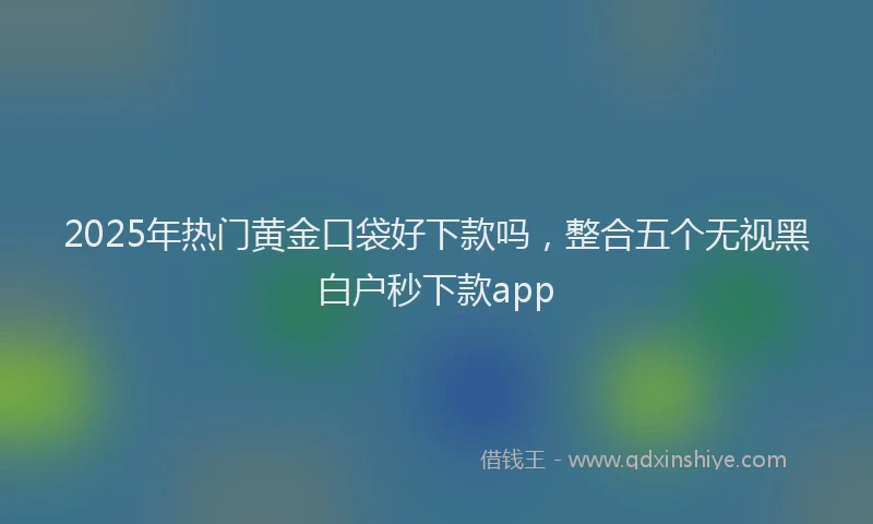2025年热门黄金口袋好下款吗，整合五个无视黑白户秒下款app