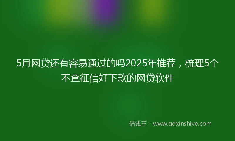 5月网贷还有容易通过的吗2025年推荐，梳理5个不查征信好下款的网贷软件