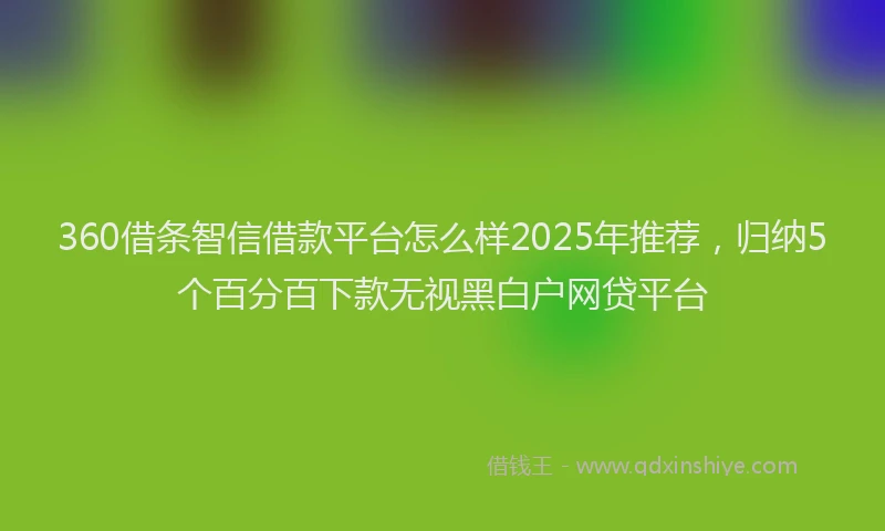 360借条智信借款平台怎么样2025年推荐，归纳5个百分百下款无视黑白户网贷平台