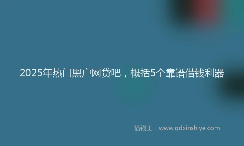 2025年热门黑户网贷吧，概括5个靠谱借钱利器