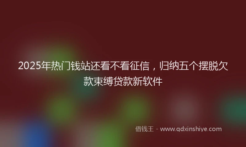 2025年热门钱站还看不看征信，归纳五个摆脱欠款束缚贷款新软件