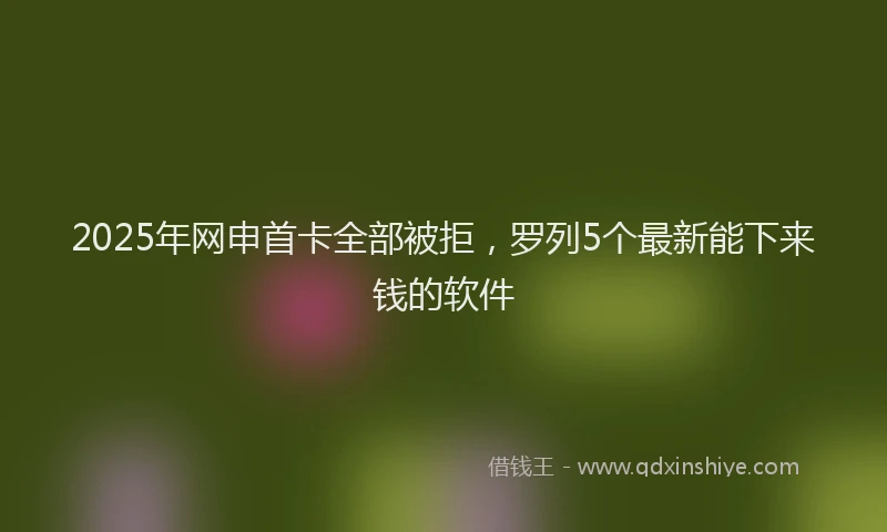 2025年网申首卡全部被拒，罗列5个最新能下来钱的软件