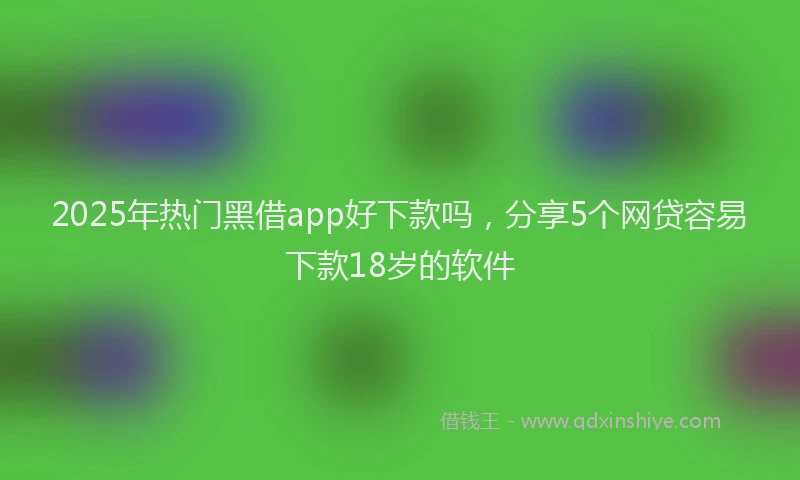 2025年热门黑借app好下款吗，分享5个网贷容易下款18岁的软件