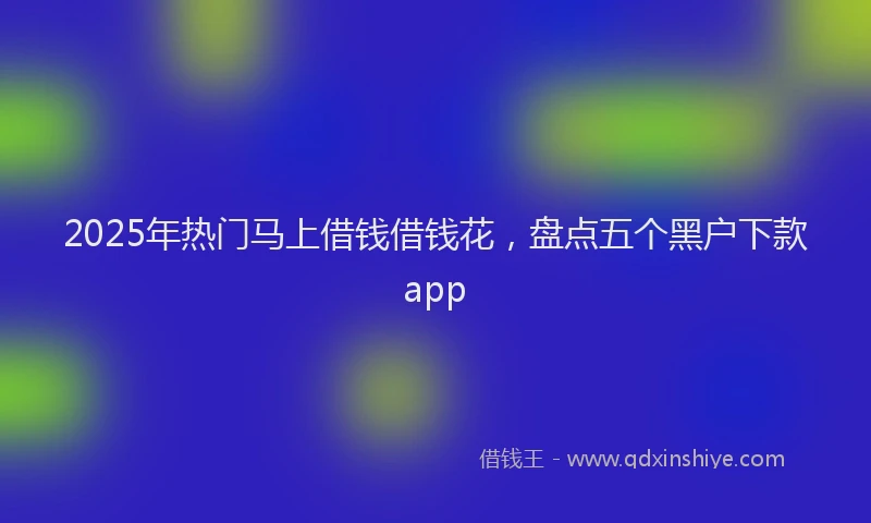 2025年热门马上借钱借钱花，盘点五个黑户下款app