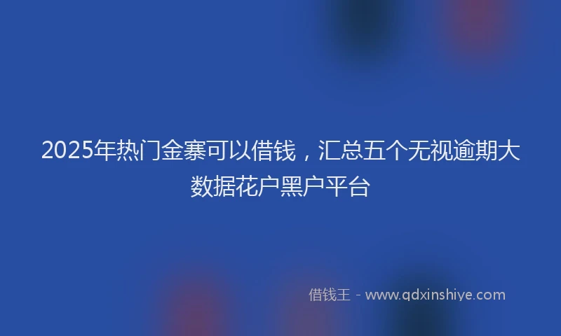 2025年热门金寨可以借钱,汇总五个无视逾期大数据花户黑户平台