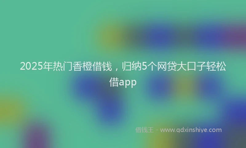 2025年热门香橙借钱，归纳5个网贷大口子轻松借app