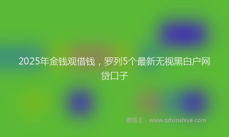 2025年金钱观借钱，罗列5个最新无视黑白户网贷口子