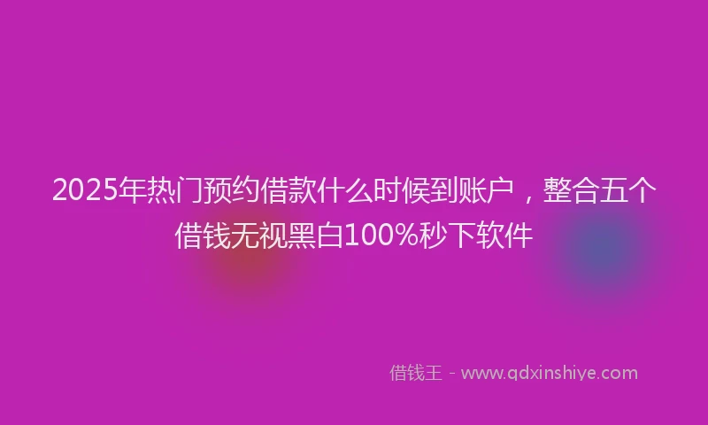 2025年热门预约借款什么时候到账户，整合五个借钱无视黑白100%秒下软件