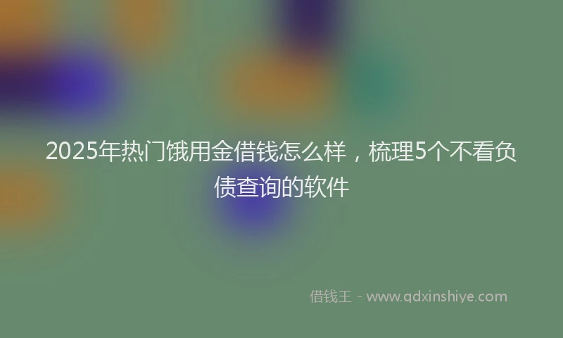 2025年热门饿用金借钱怎么样，梳理5个不看负债查询的软件