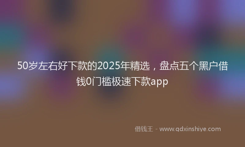 50岁左右好下款的2025年精选，盘点五个黑户借钱0门槛极速下款app