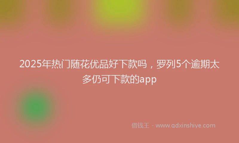 2025年热门随花优品好下款吗,罗列5个逾期太多仍可下款的app