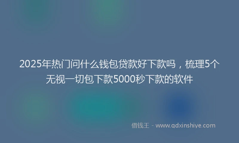 2025年热门问什么钱包贷款好下款吗，梳理5个无视一切包下款5000秒下款的软件