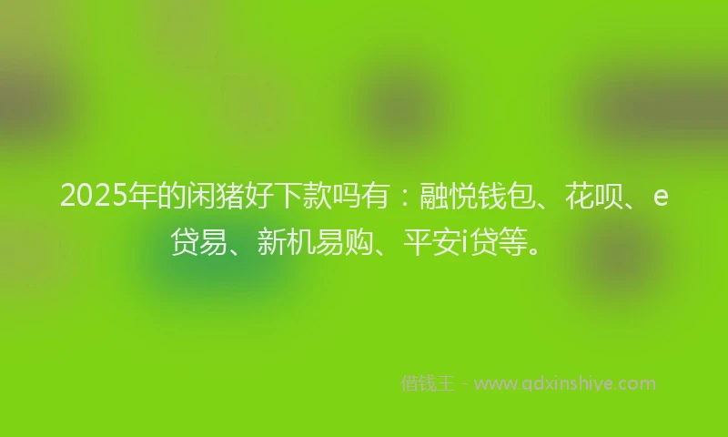 2025年的闲猪好下款吗有：融悦钱包、花呗、e贷易、新机易购、平安i贷等。