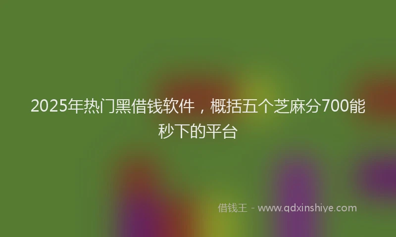 2025年热门黑借钱软件,概括五个芝麻分700能秒下的平台