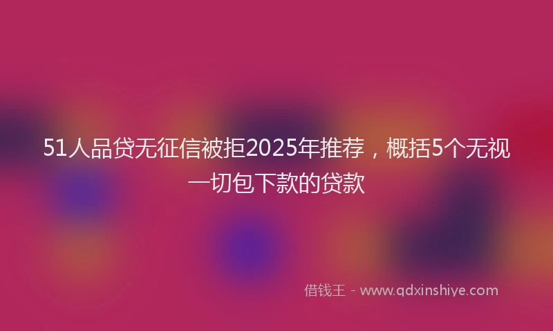 51人品贷无征信被拒2025年推荐，概括5个无视一切包下款的贷款