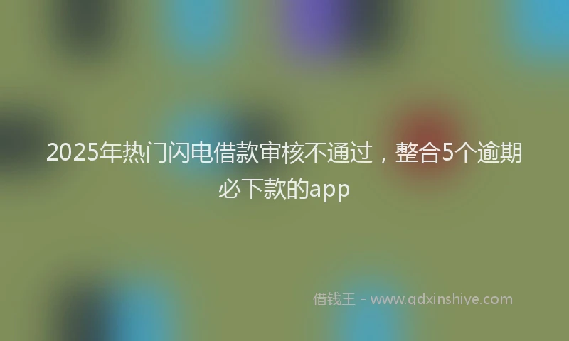 2025年热门闪电借款审核不通过，整合5个逾期必下款的app