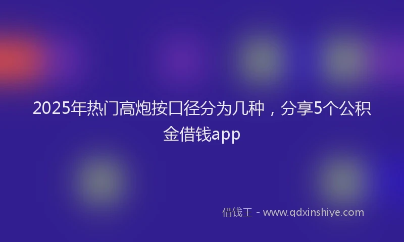 2025年热门高炮按口径分为几种，分享5个公积金借钱app