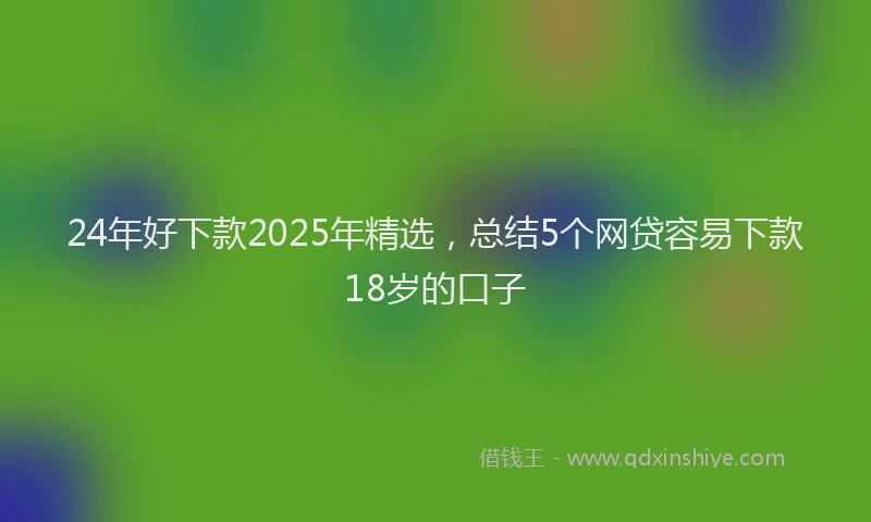 24年好下款2025年精选，总结5个网贷容易下款18岁的口子