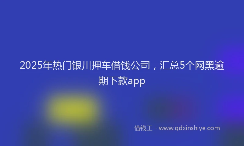 2025年热门银川押车借钱公司，汇总5个网黑逾期下款app