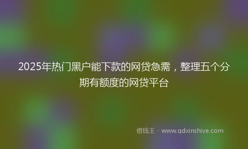 2025年热门黑户能下款的网贷急需，整理五个分期有额度的网贷平台