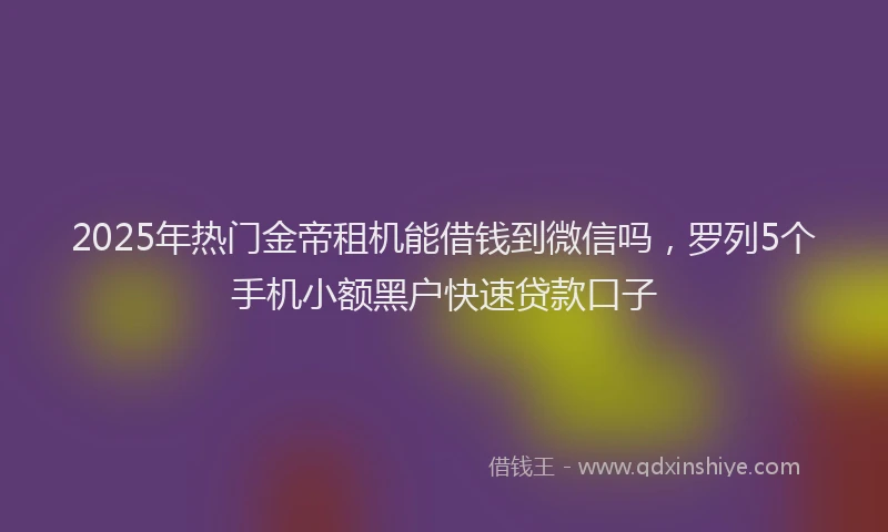 2025年热门金帝租机能借钱到微信吗，罗列5个手机小额黑户快速贷款口子